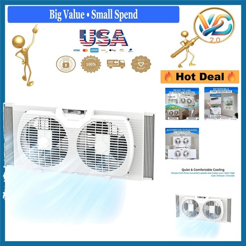 Twin window fan reversible - twin,